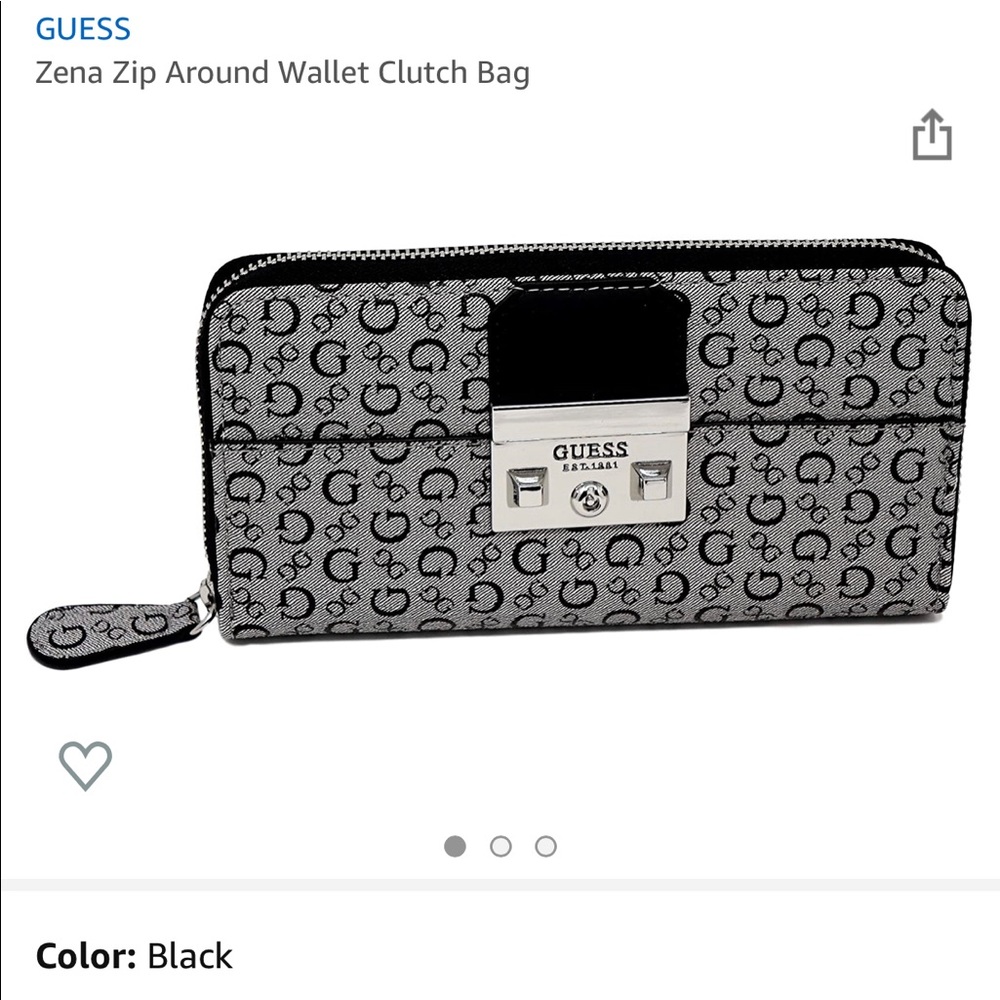 NWT Guess Zena clutch/wallet, black